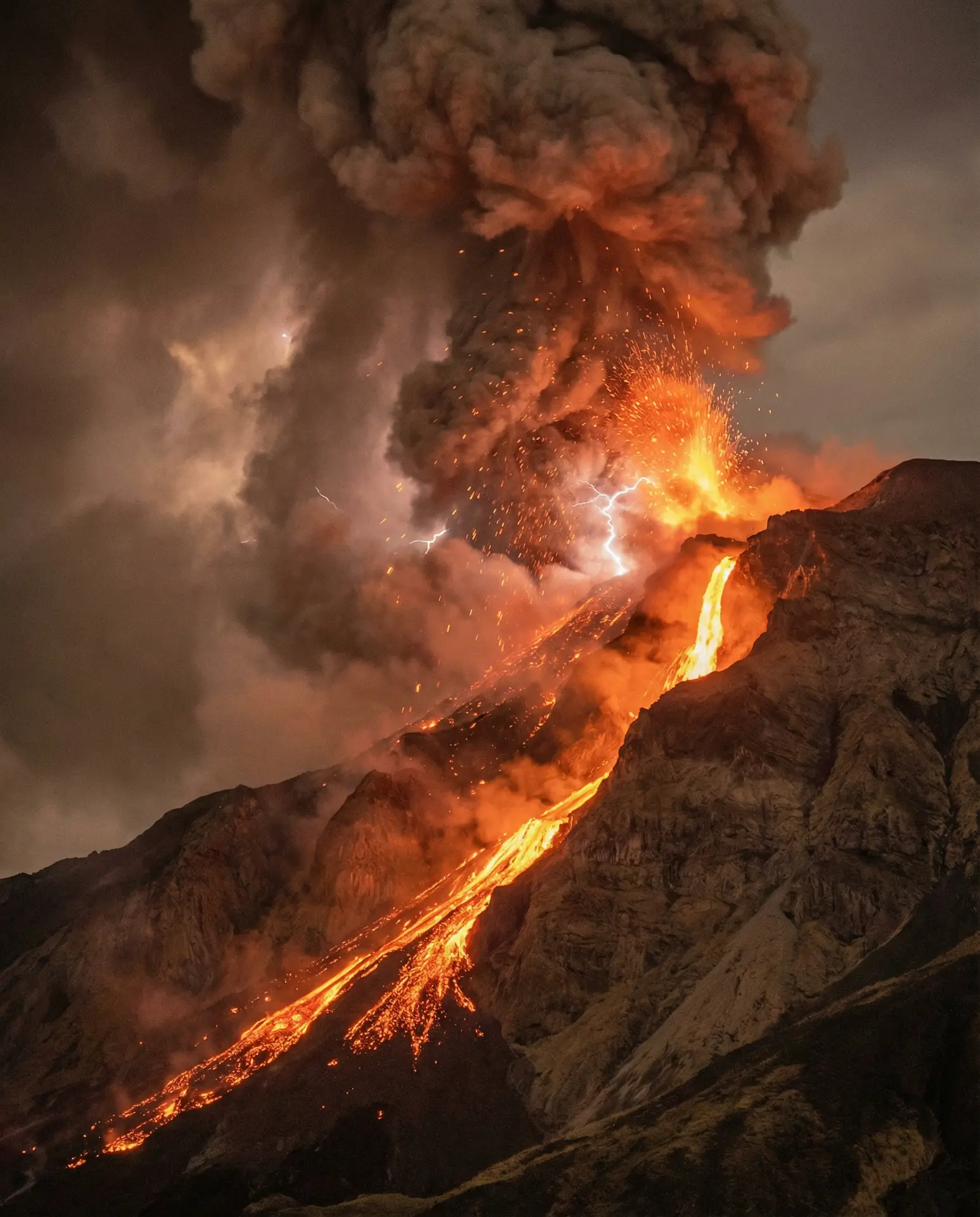 火山喷发壮观场景 - 蜜芽 自然奇观